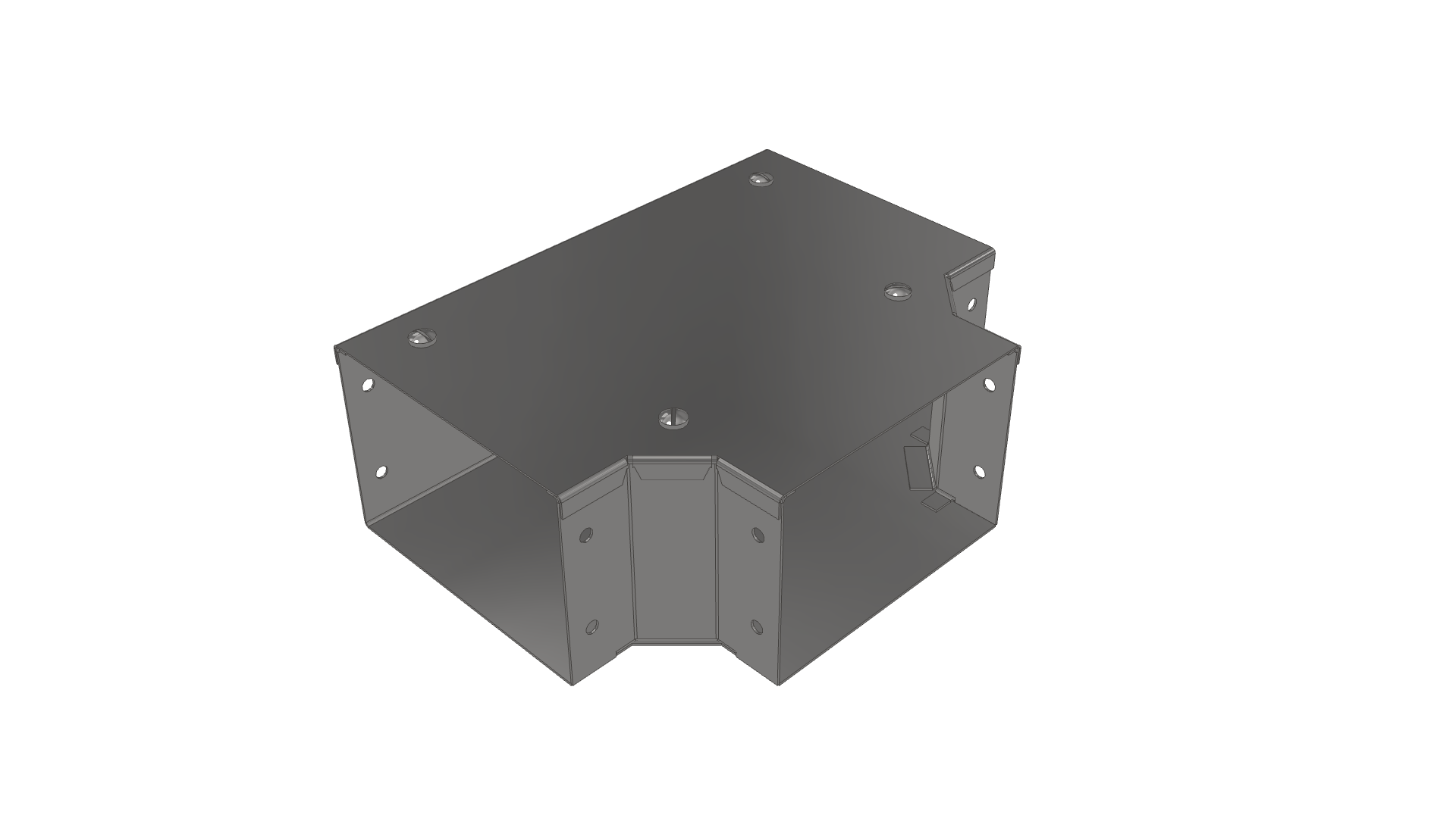 Flat Gusset Tee-\ Flytec Steel Surface Trunking