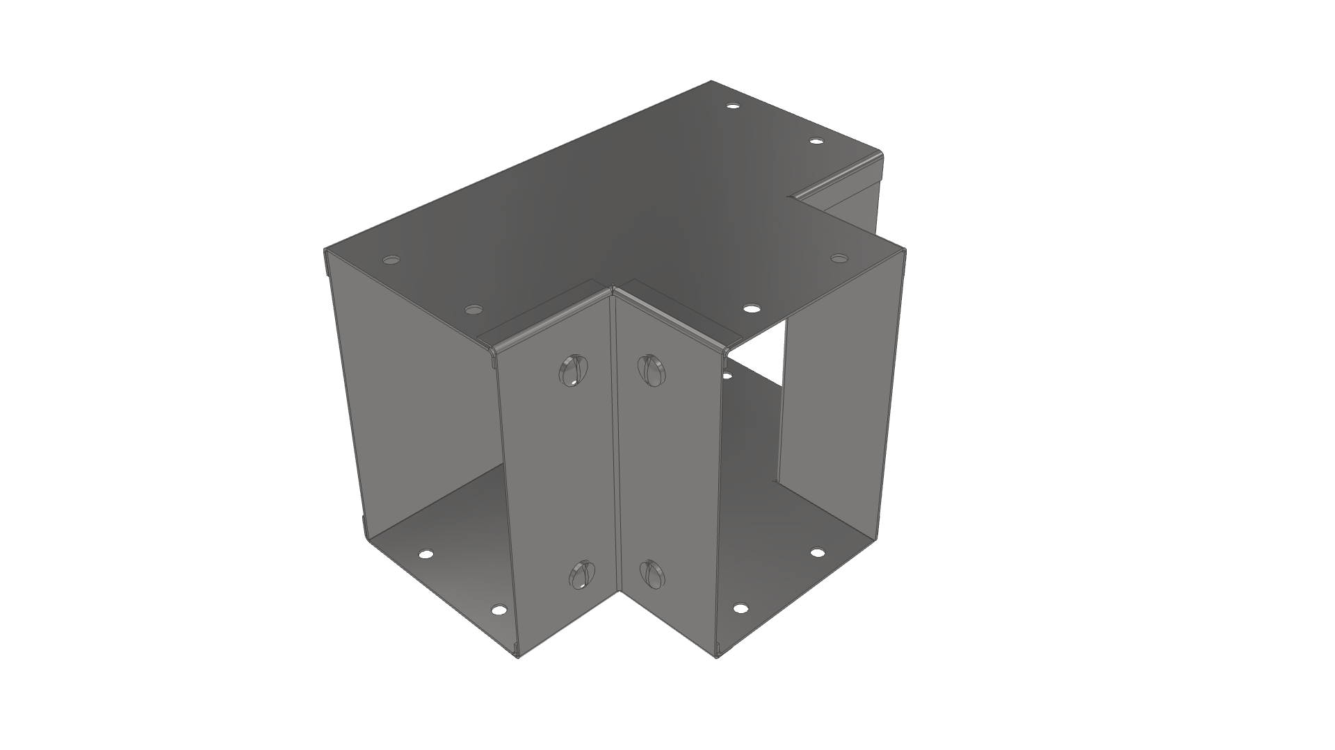 Internal Square Tee Flytec Steel Surface Trunking