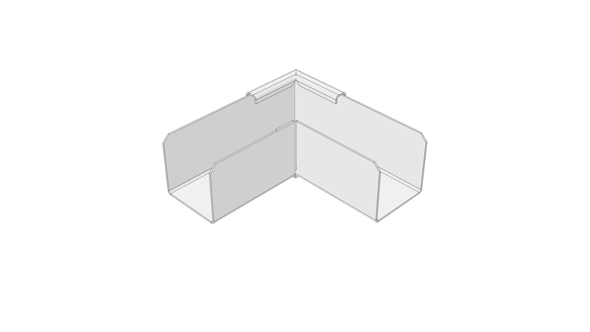 90° Square Flat Bend Flytec Lighting Trunking White
