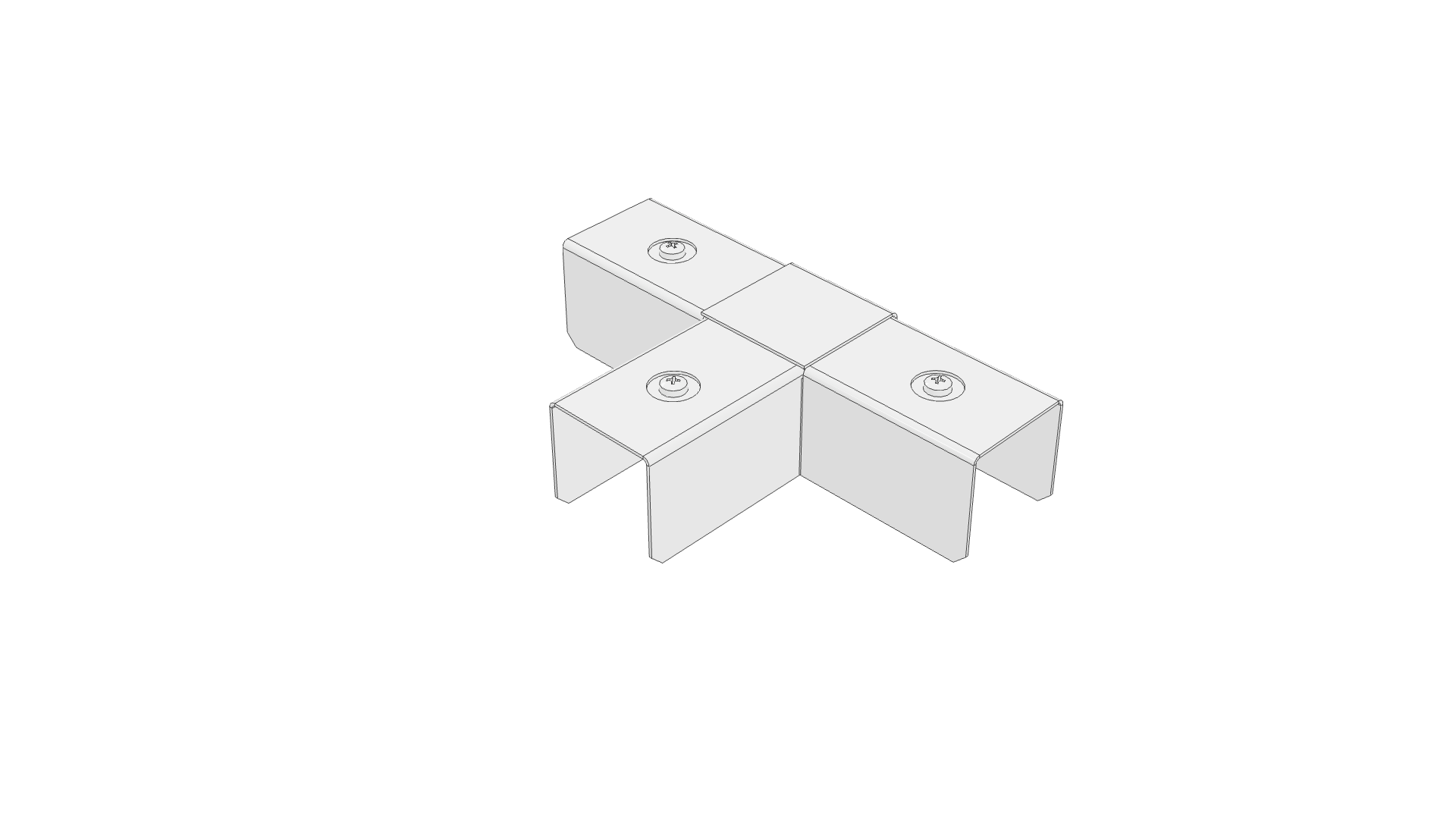 90° Square Flat Tee Flytec Lighting Trunking White