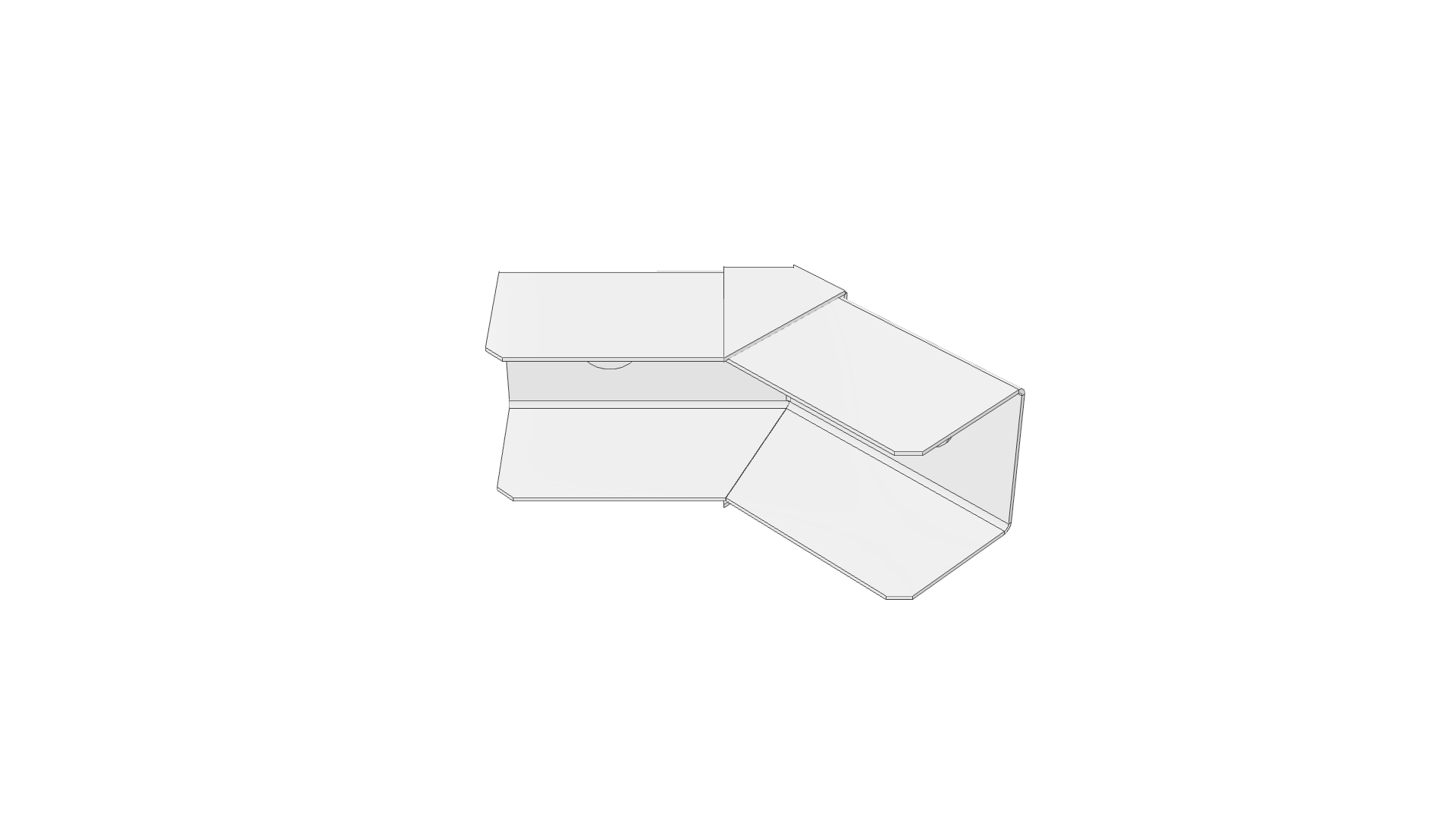 45° Internal Bend Flytec Lighting Trunking White